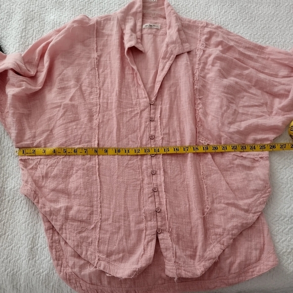 Free People We The Free One And Only Buttondown Top Dolman Oversized Sz S - Picture 10 of 11